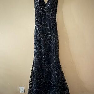 Elegant Black Sequin Gown